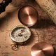 Boussole à couvercle rabattable en bronze montre de poche en métal boussole d'orientation