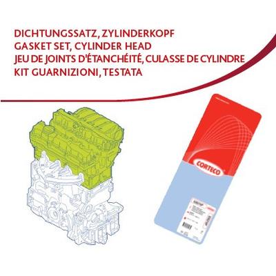 CORTECO Dichtungssatz, Zylinderkopf mit Ventilschaftabdichtung für FIAT 5893693 417870P