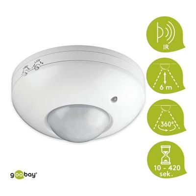 goobay Infrarot Decken-Bewegungsmelder, 11.48x5.48x11.48 cm