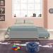 Full Size Wood Platform Bed with Twin Size Trundle Bed, 2 Storage Drawers and Footboard