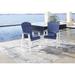 Signature Design by Ashley Toretto Blue/White Outdoor Poly All Weather Dining Arm Chairs (Set of 2) - 26"W x 26"D x 41"H