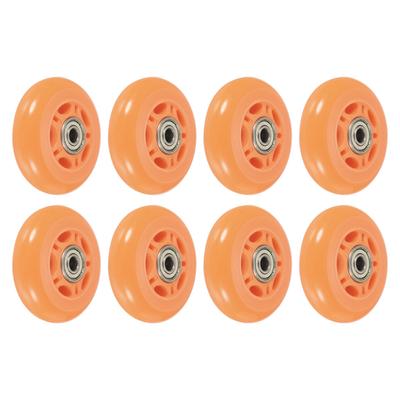 Inline Skate Wheels with Bearings 82A Skate Replacement, Orange 8pcs