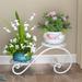 2-Tier Metal Plant Stand Storage Rack Shelf Flower Pot Holder