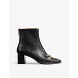 Nadina Snaffle-detail Block-heel Leather Ankle Boots - Black - L.K.Bennett Boots