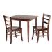 3-Pc Dining Table with Ladder-back Chairs, Walnut
