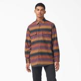 Dickies Men's Long Sleeve Flannel Shirt - Wine Blanket Stripe Size S (WL657)