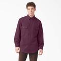 Dickies Men's Long Sleeve Flannel-Lined Duck Shirt - Grape Wine Size S (WL658)
