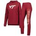 Women's Concepts Sport Maroon Virginia Tech Hokies Long Sleeve Hoodie T-Shirt & Pants Sleep Set