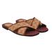 Gucci Shoes | Gucci Women Senior Ruggine Cross Strap Sandals 36.5 Us6.5 Red Brown Canvas Slide | Color: Brown | Size: 6.5
