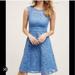 Anthropologie Dresses | Anthropologie Moulinette Soeurs Blue Textured Floral Lace Dress With Slip | Color: Blue | Size: 4