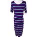 Lularoe Dresses | Lularoe Julia Purple Stripe Knit Short Sleeve Dress | Color: Blue/Purple | Size: Xxs