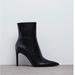 Zara Shoes | Brand New Zara Black Embossed High Heel Ankle Zip Boot Size 41 | Color: Black | Size: 41