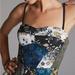 Anthropologie Dresses | Anthropologie Floral Sweetheart Midi Dress | Color: Black/Blue | Size: 8
