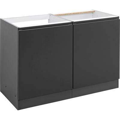 Spülenschrank KOCHSTATION "KS-Bruneck", grau (grau matt), B:60cm H:82cm T:60cm, Holzwerkstoff, Schränke, >>Bruneck<< 120 cm breit, für viel Stauraum, hochwertige MDF-Fronten Image