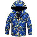 Kids Waterproof Jackets - Boys Hooded Rain Jacket Fleece Lined Raincoat Lightweight Windbreaker Coat Outwear Outdoor Sports Coat, 4-5 Years