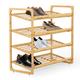 Knight 4 TIER Bamboo Shoe Rack,100% Natural & Renewable, Super Strong Heavy Duty Durable Wooden Shoe Rack Stand Storage Organiser (4 Tier (L71 x W33 x H68 cm))