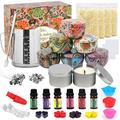 TEPENAR DIY Scented Candle Making Kit,DIY Candle Set with Premium Scented with 4 Beeswax,8 Candle Tins,6 Fragrance Oil,8 Dye Blocks,500ml Melting Pot etc.Make Your Own Candles Art Crafts Hobby Kits