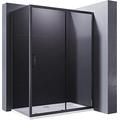 ELEGANT Black Shower Door 1400x760mm Shower Enclosure 8mm Easy Clean Glass Shower Cubicle Door with Side Panel for Bathroom Wet Room