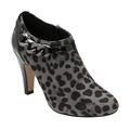 Lotus Grey & Leopard-Print Microfibre Alison Heeled Shoe-Boots 5 UK
