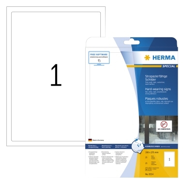 HERMA Schild 8333 stark haftend 190x275mm Folie weiß 25 St./Pack. Image