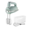 Hamilton Beach Magnolia Bakery 5-Speed Electric Hand Mixer by, Powerful 1.3 Amp DC Motor for Effortless Mixing & Consistent Speed in Thick Ingredients, Slow Start, Beaters and Whisk, Green (62601)