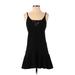 Pull&Bear Casual Dress - A-Line Scoop Neck Sleeveless: Black Solid Dresses - Women's Size Small