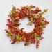 The Holiday Aisle® 24" Berries & Mini Pumpkin Twig Wreath Traditional Faux in Green/Orange/Red | 24 H x 24 W x 6 D in | Wayfair