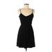 Banana Republic Factory Store Casual Dress - Mini V-Neck Sleeveless: Black Print Dresses - Women's Size 0 Petite