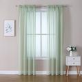 Rideaux Voile Voilage 2 Panneaux Avec Boucles Souples pour Chambre et Salon 140x225cm Vert