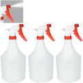 3x Bottiglie Spray, Set, Erogazione Regolabile, 1 Litro, Vaporizzatore, Nebulizzatore Piante, Rosso