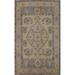 Distressed Geometric Tabriz Persian Vintage Rug Handmade Wool Carpet - 6'5" x 9'5"