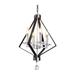 4 light lantern chandelier black silver square cage pendant hanging light fixture