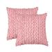 Adeco Set of 2 Square Pink Decorative Throw Pillow Covers