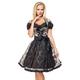 Dirndline Damen Festliches Brokatdirndl Kleid f?r besondere Anl?sse, schwarz/Gold, L