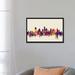 East Urban Home Skyline Series: Houston, Texas, USA on Beige Painting Print on Wrapped Canvas Metal in Black/Pink/White | Wayfair