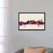 East Urban Home Skyline Series: Calgary, Canada on Beige Painting Print on Wrapped Canvas in Black/Pink/White | 18 H x 26 W in | Wayfair