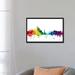 East Urban Home Rainbow Skyline Series: New York City, New York, USA I Painting Print on Wrapped Canvas Metal in Black/Blue/Green | Wayfair