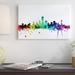 East Urban Home Rainbow Skyline Series: Dallas, Texas, USA Graphic Art on Wrapped Canvas Paper, Cotton in Black/Blue/Gray | 16 H x 24 W in | Wayfair