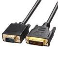 Câble Vidéo DVI 24 + 5 Broches vers VGA Mâle vers Mâle pour Ordinateur PC Moniteur Projecteur