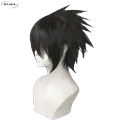 Perruque de Cosplay Sasuke Uchiha Cheveux Synthétiques Courts Noirs de Haute Qualité avec Bonnet
