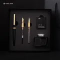 LT Hongdian 1845 stylo plume en métal acier inoxydable avec trois plumes stylo beauté noir bureau