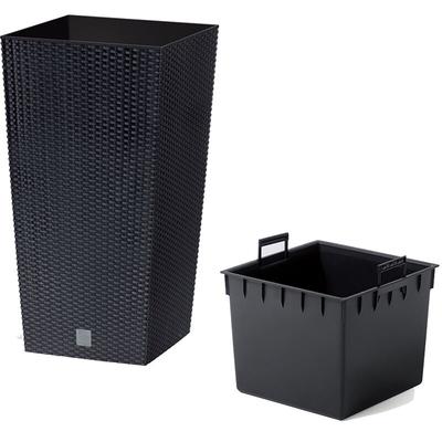 Prosperplast Blumentopf Rato Square mit Einsatz, Anthrazit, Kunststoff, 50/61cm, Höhe: 50 cm Image
