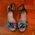 American Eagle Outfitters Shoes | American Eagle Outfitters 3 Inch Wedge Sandals. | Color: Blue/White | Size: 8.5