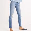 Madewell Jeans | Madewell Jeans 25 Petite Blue 9" High Rise Skinny Jeans Frankie Denim Distressed | Color: Blue | Size: 25p