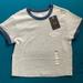 Levi's Tops | Brand New Gray W/ Navy Blue - Women's - Levi's Crop Top - Many Sizes | Color: Gray | Size: Various