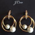 J. Crew Jewelry | Jcrew Hoop And Pearl Earrings Nwt | Color: Gold | Size: Os