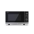 SHARP YC-PG204AE-S Microwave with Grill (700 W, 20 L, 10 Power Levels, Eco Function, Defrost Function, Child Lock), Silver/Black
