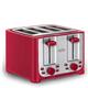 BELLA 4 Slice toaster, Stainless Steel and Red