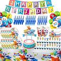 Word Party Birthday Party Supplies, Word Party Decorations for Kids, Include Word Party Theme Flatware, Banner, Plates, Paper cups, Napkins, Fork, Spoons, Knives, Cake Toppers, Tablecloth, Balloons,