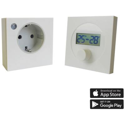 XIMAX Raumthermostat "Funk-Thermostat, Steckdosen-Set", weiß, B:8cm H:8cm T:1,4cm, Raumthermostate, zur Steuerung von Infrarotheizungen, Weiß Image
